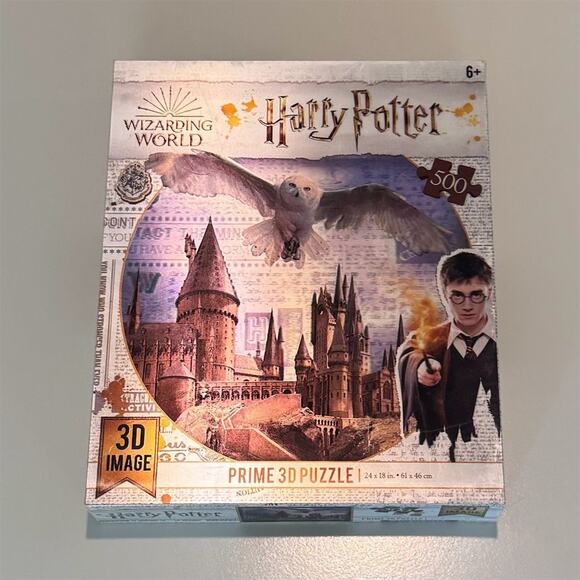 Harry Potter Prime 3D Puzzle Hogwarts Castle & Hedwig 500+ Pieces 24x18 COMPLETE - Picture 3 of 14